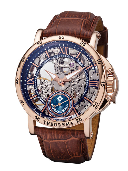 Casablanca Theorema collection with rose case and brown genuine leather band.
