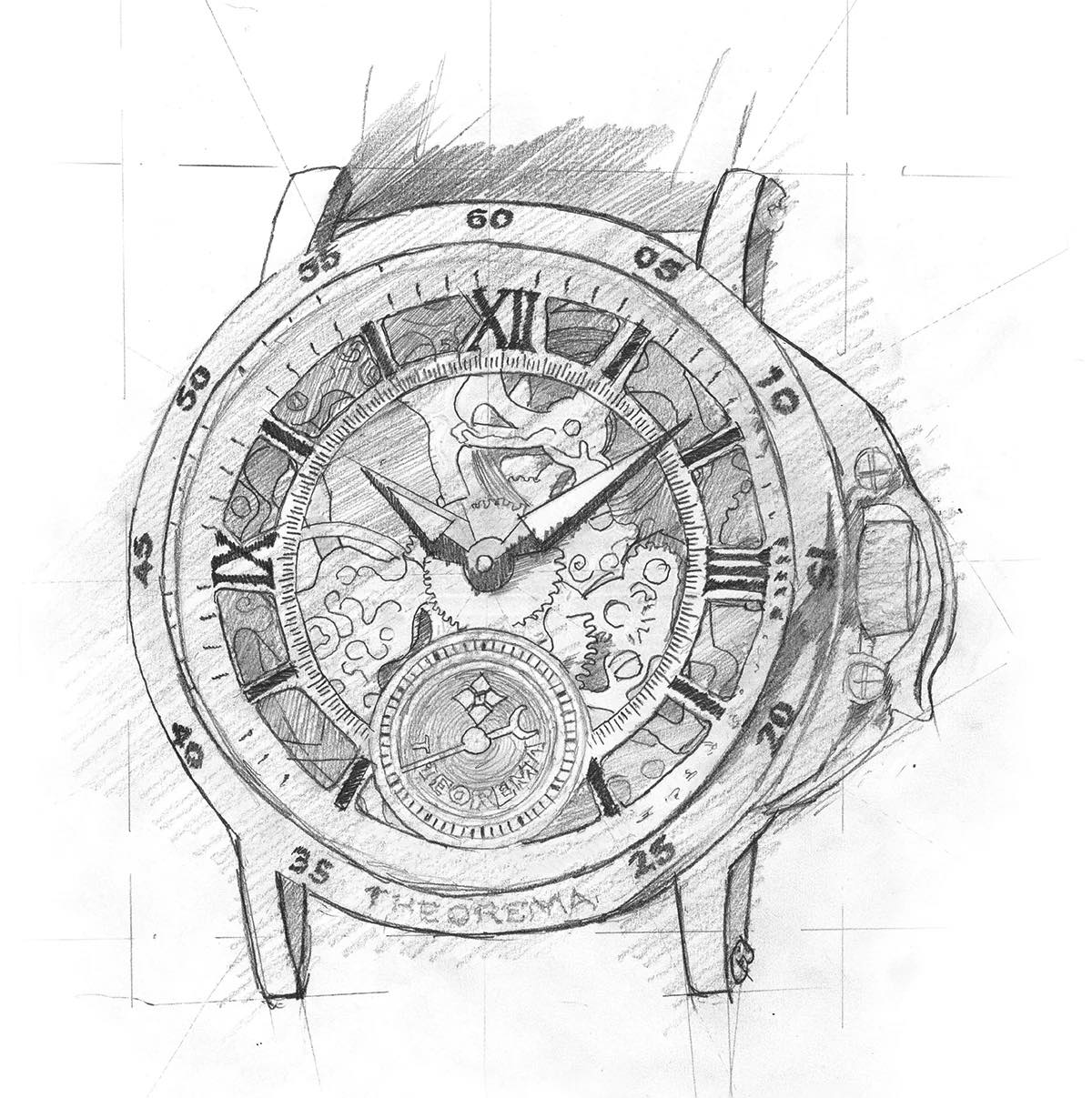 Hand drawing pencil sketch of the collection Casablanca by Theorema Germany