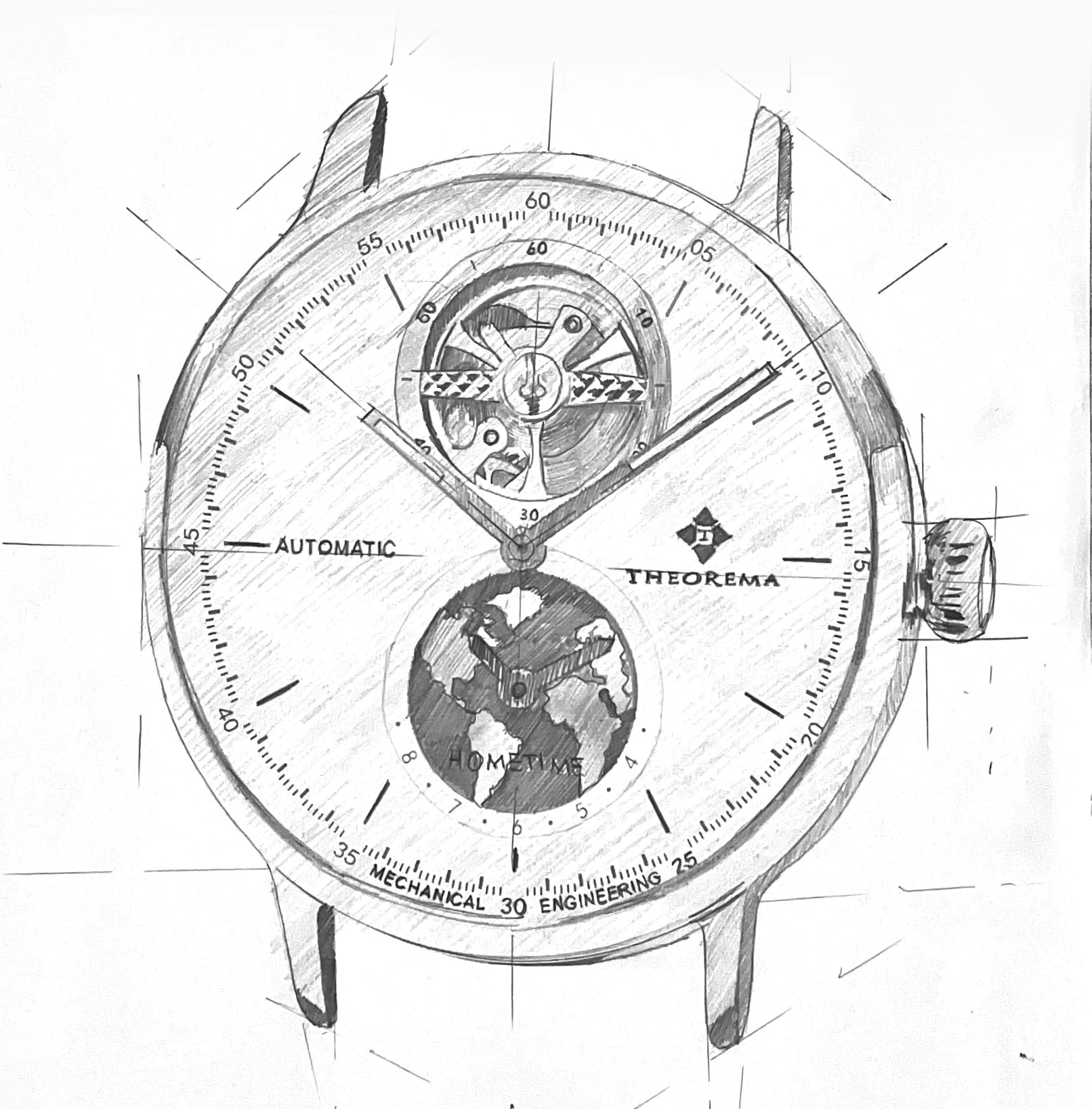 Hand drawing sketch of the collection Ibiza Theorema