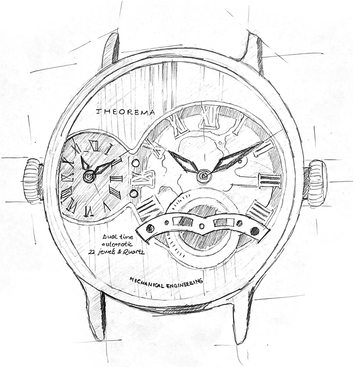 Hand drawing sketch of the collection Paris Theorema
