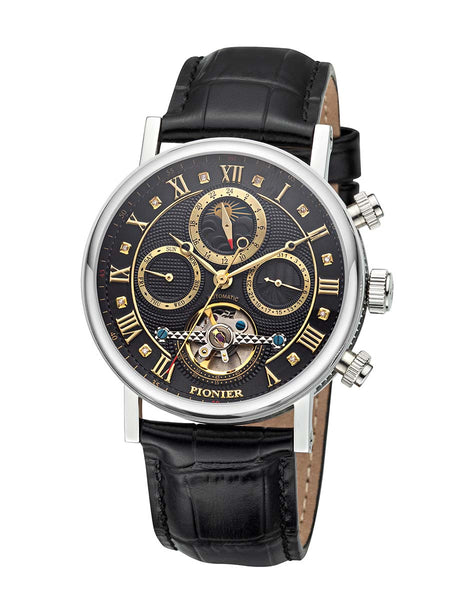 Automatic Diamonds watch with calendar by Pionier Germany