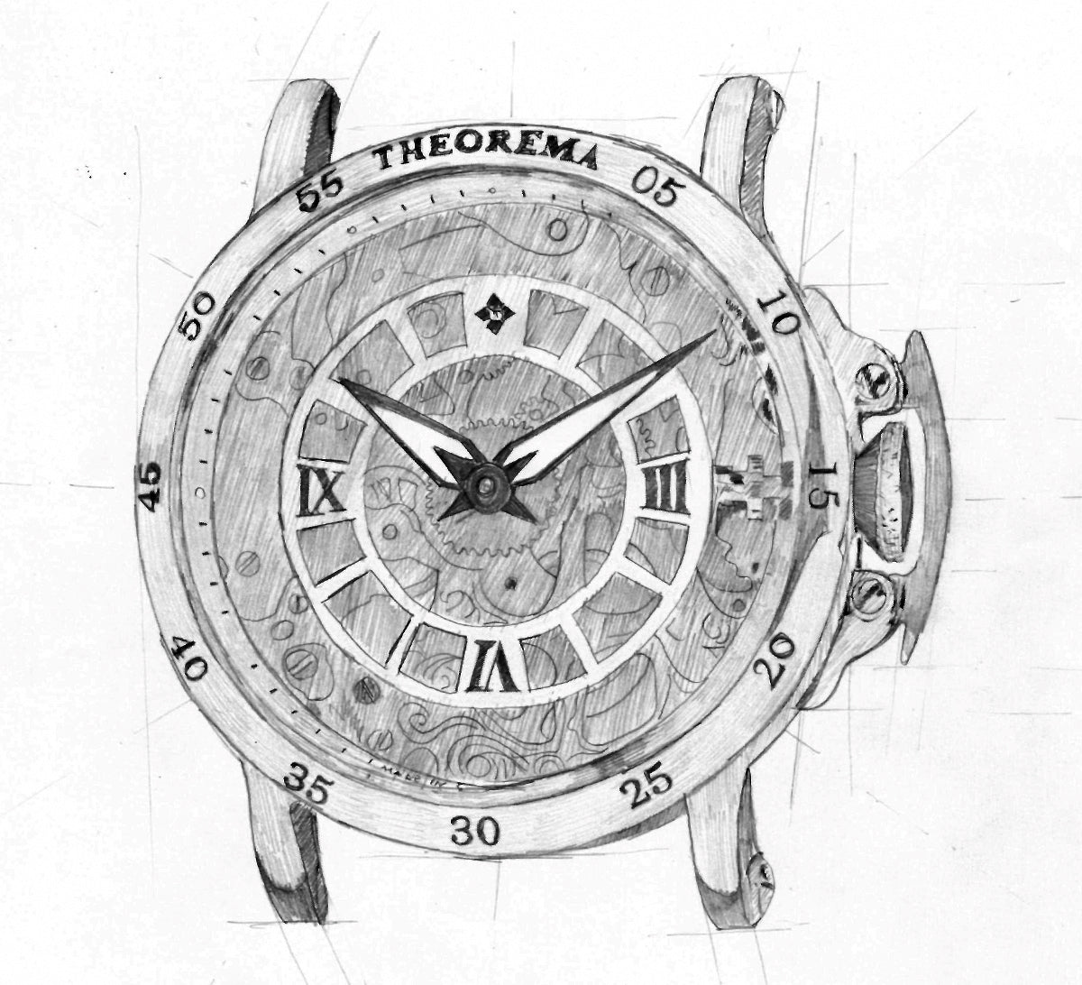 Hand drawing sketch of the collection Sahara by Theorema Germany