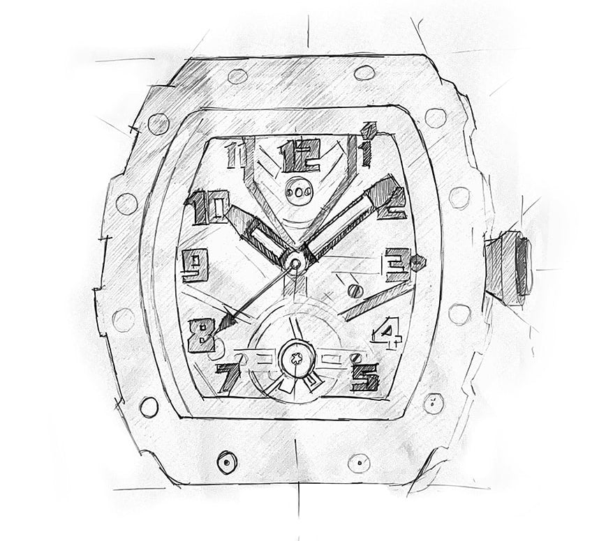 Hand drawing sketch of the collection Singapore Theorema