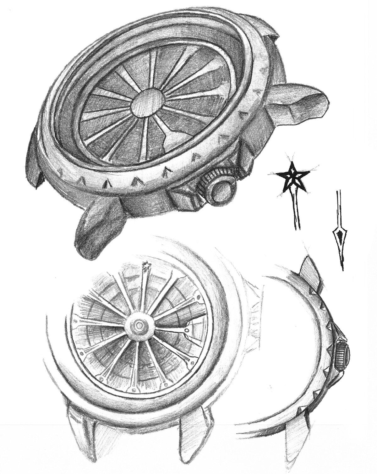 Hand drawing sketch of the collection London by Pionier