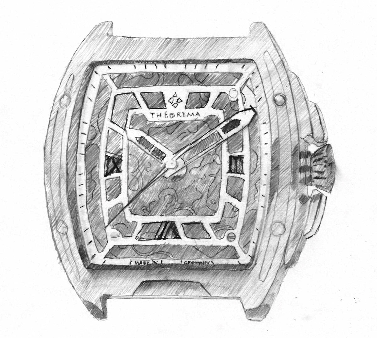 Hand drawing sketch of the collection St. Petersburg by Theorema Germany