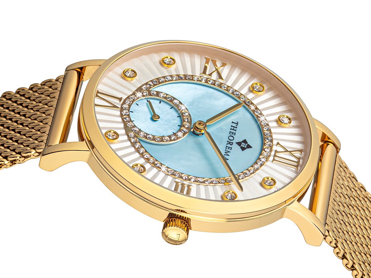 Swarovski crystals on the dial in a multi-tone design.