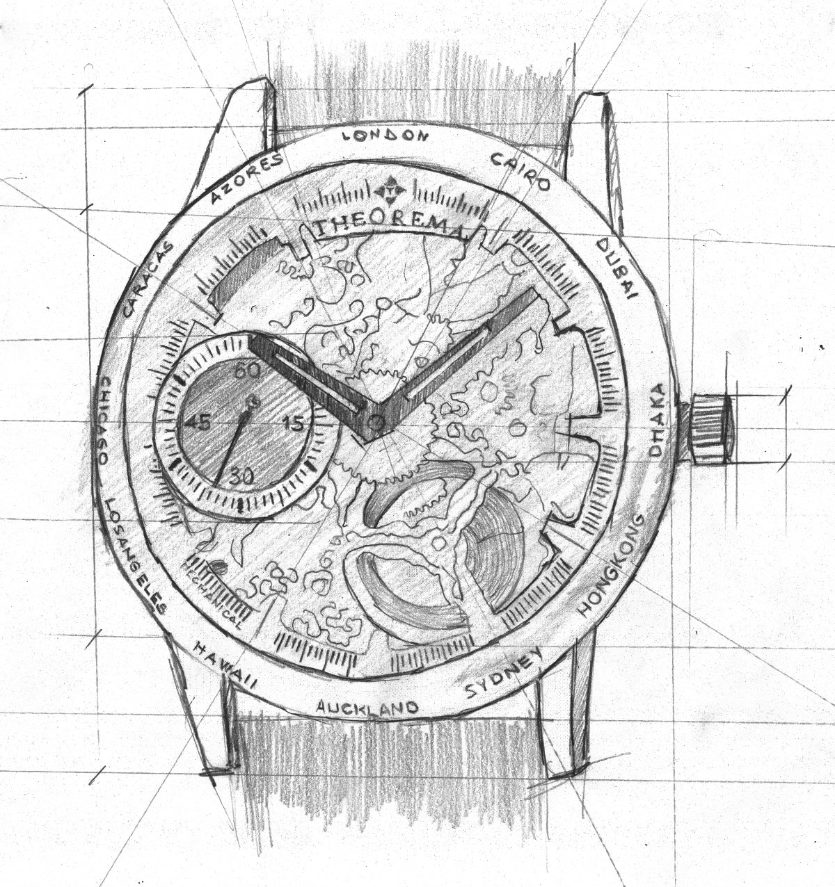 Hand drawing sketch of the collection Toronto by Theorema Germany