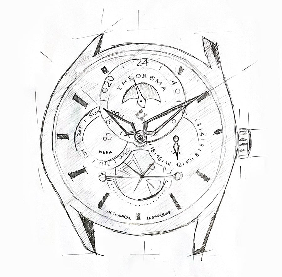Hand drawing sketch of the collection Vienna Theorema