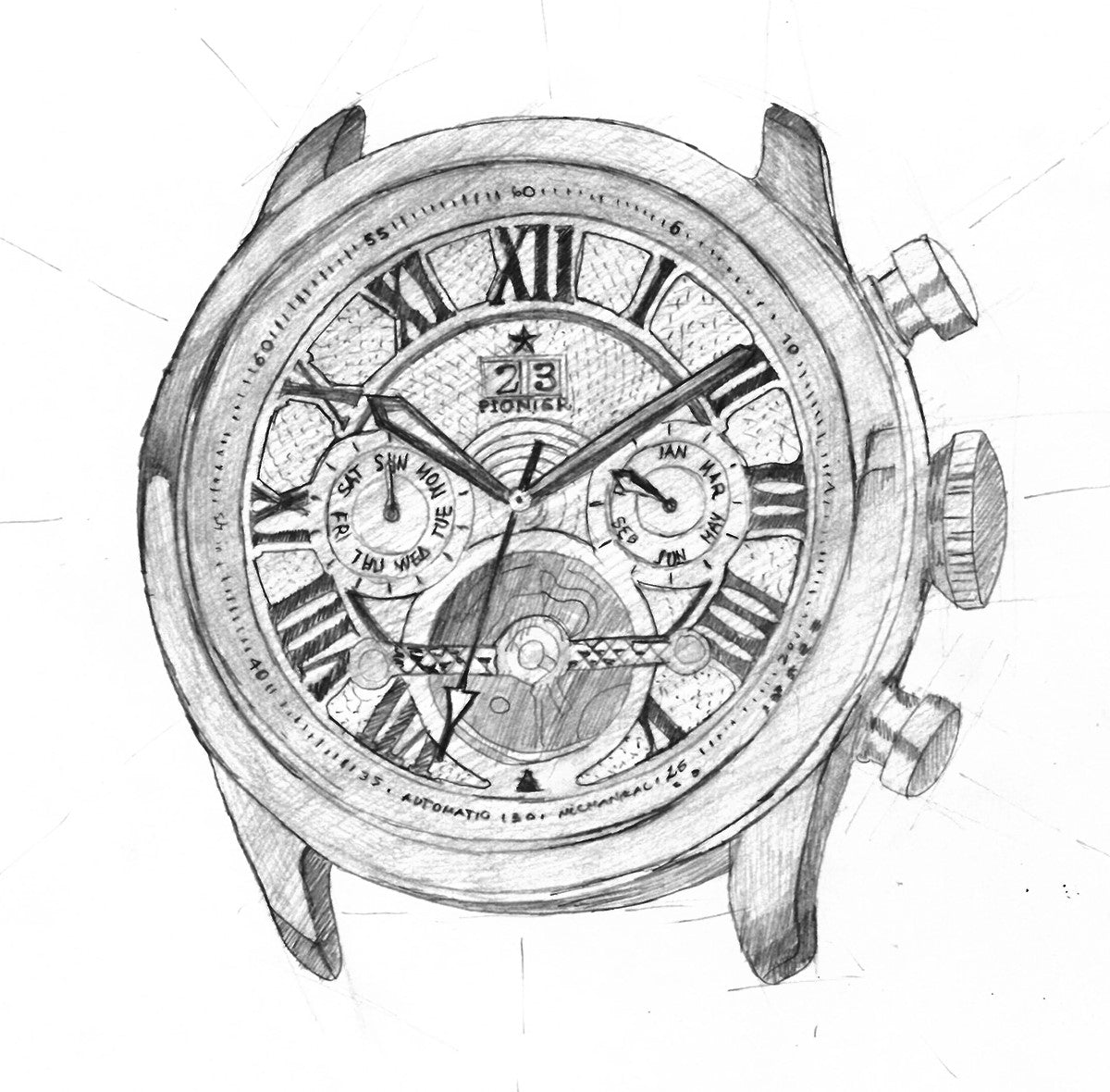 Hand drawing sketch of the collection Havana by Pionier