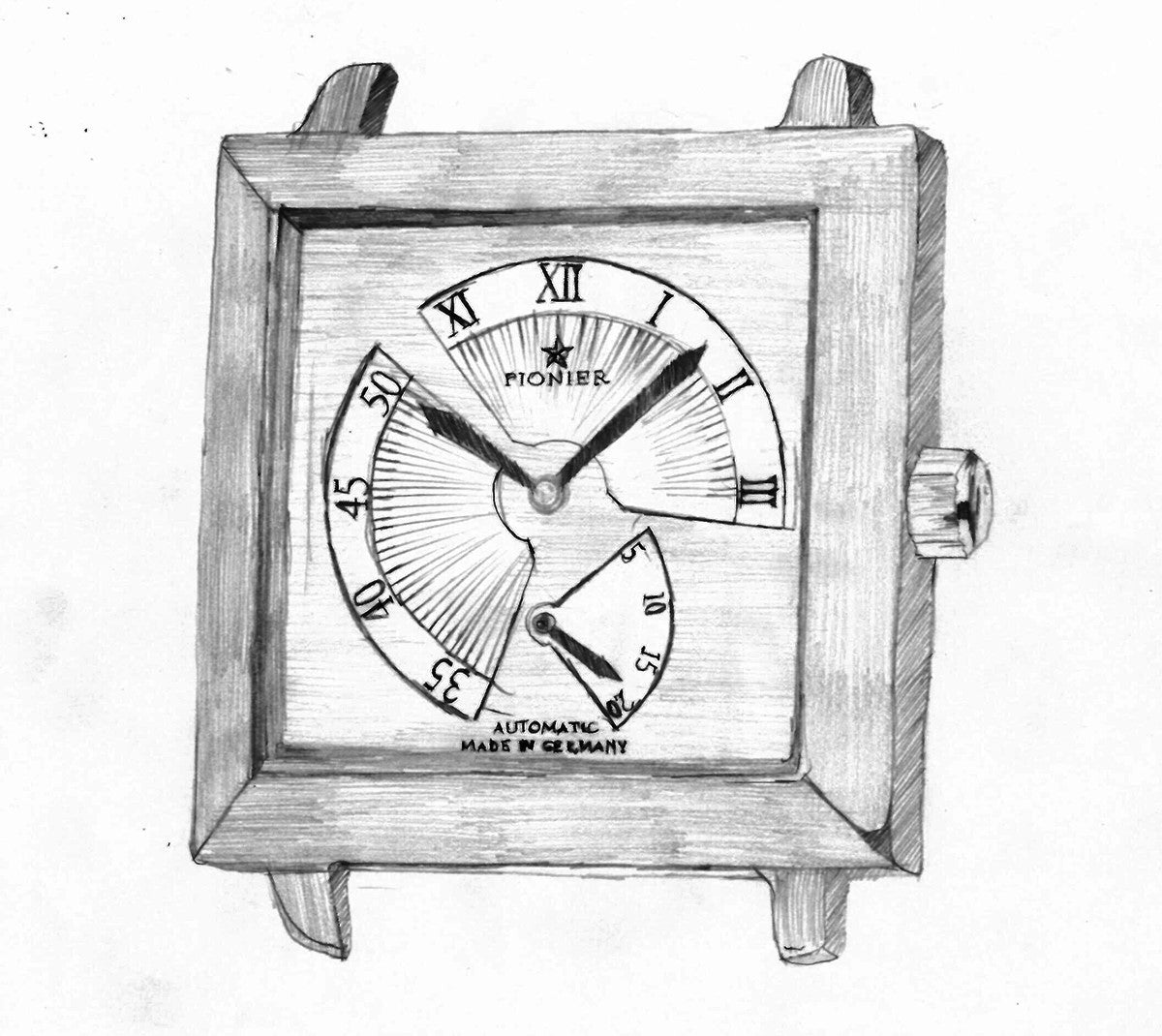 Hand drawing sketch of the collection Louvre by Pionier Germany