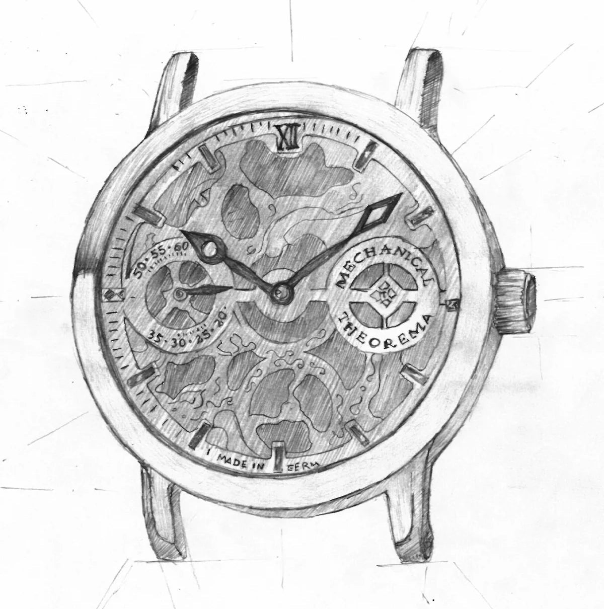 Hand drawing sketch of the collection Melbourne Theorema