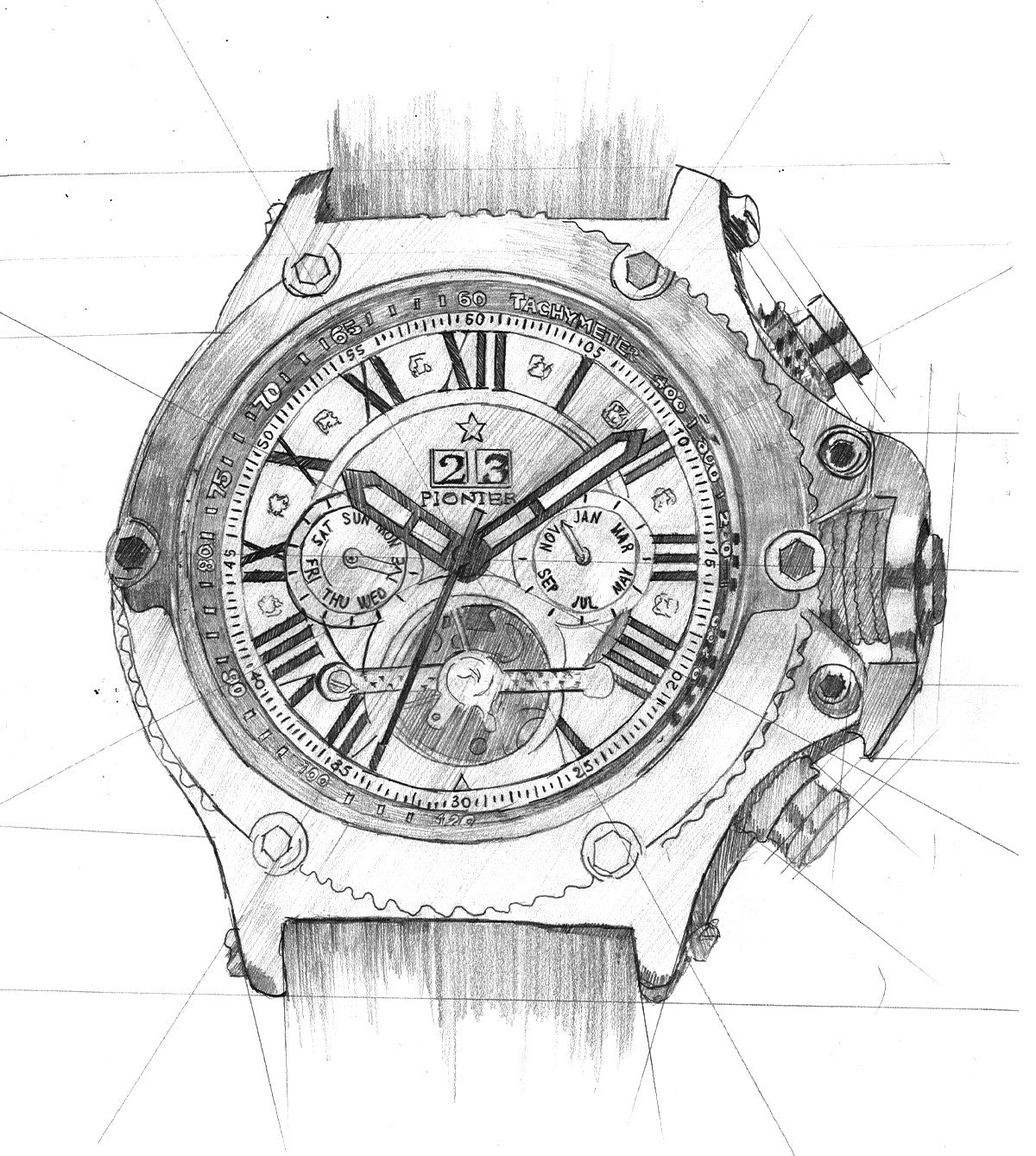 Hand drawing sketch of the collection New York by Pionier Germany