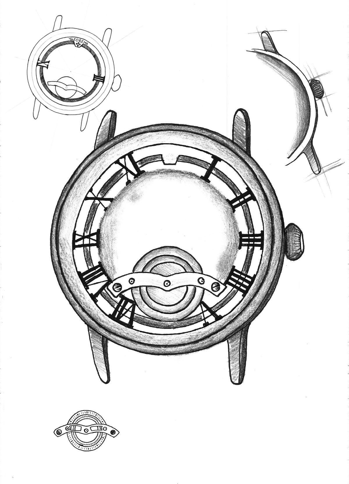 Hand drawing sketch of the collection Oslo by Theorema Germany