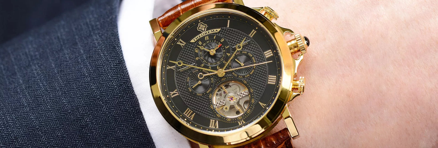 Dual-time specification and a full calendar function make for a must have timepiece. 