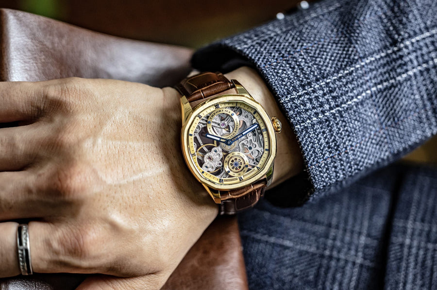 Munich lifestyle wristshot with a blue jacket.