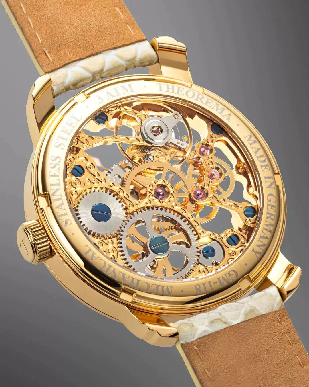 Gold Skeleton Watch - Automatic Watch - - Daniel Christian Watches