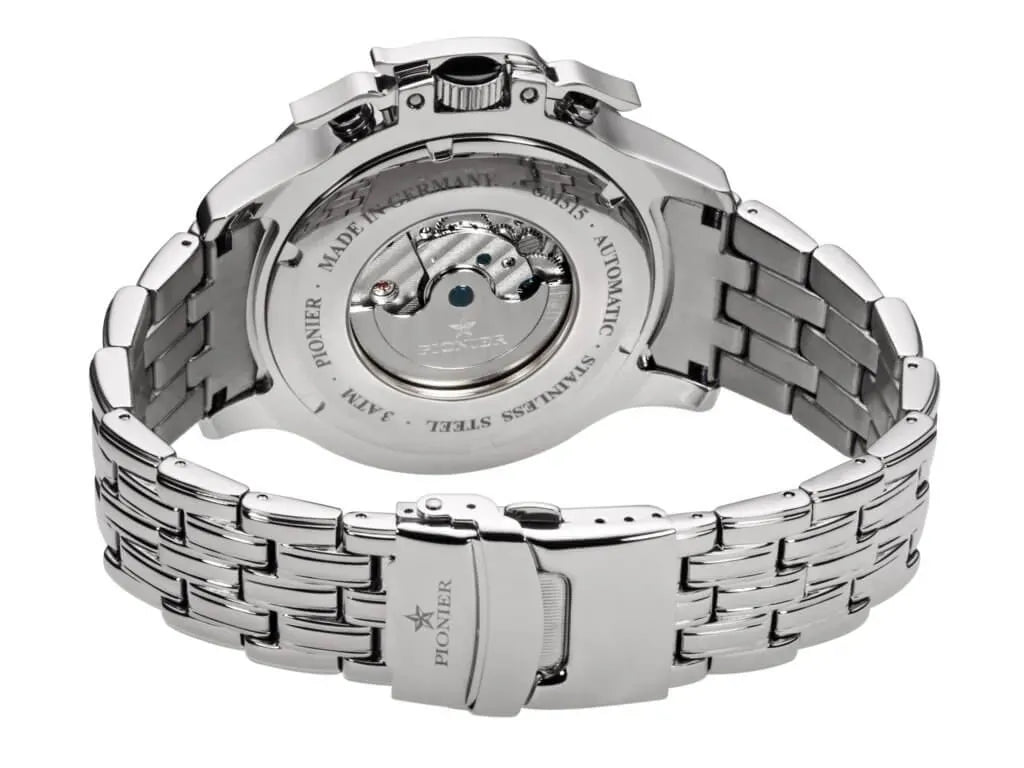 Amsterdam Automatic Calendar Watch by Pionier GM-515-7 |Silver