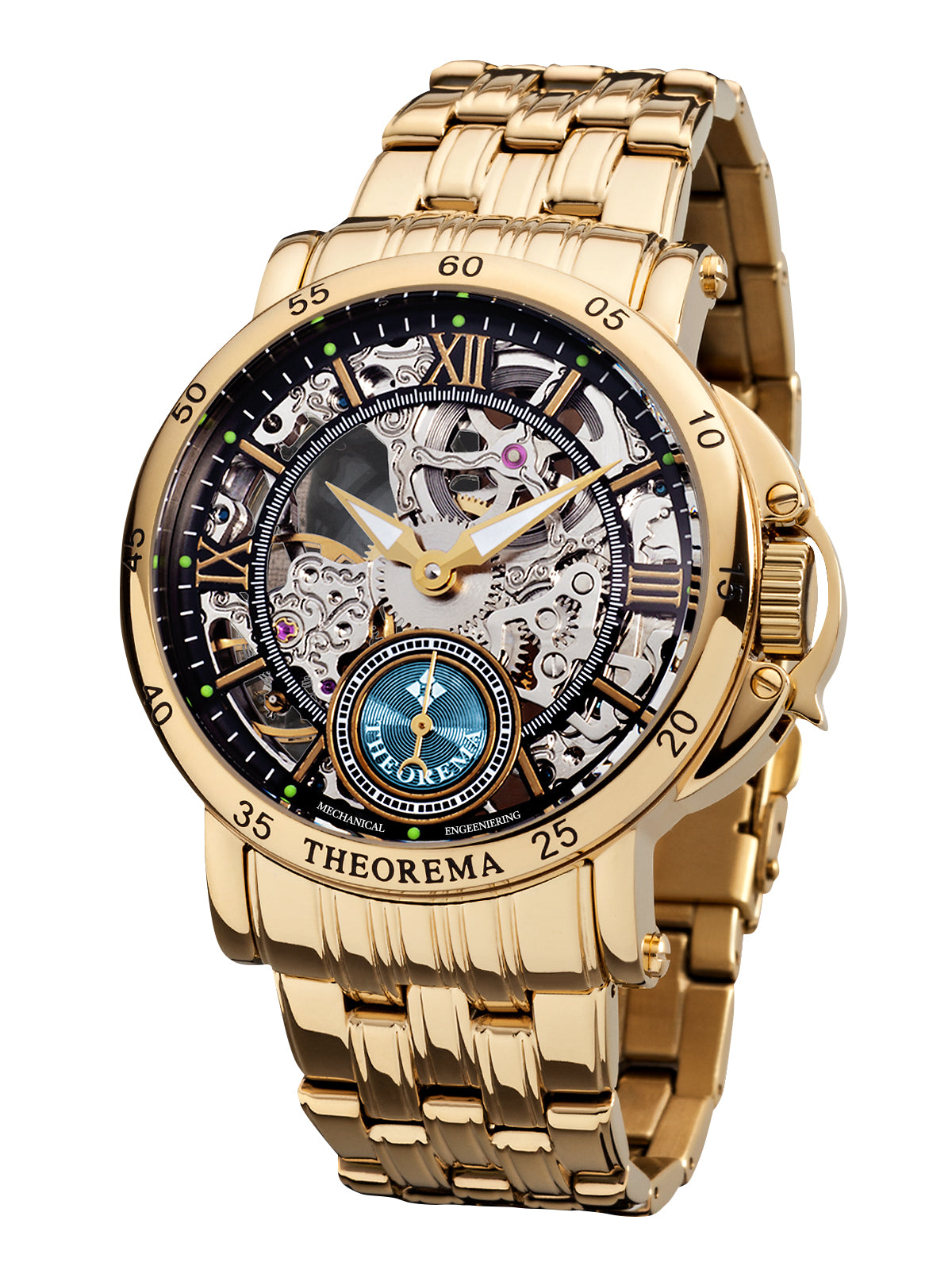 Casablanca Theorema - GM-101-8 gold case with gold stainless steel band and gold numerals.