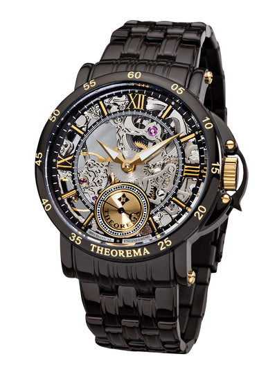 Casablanca Theorema - GM-101-10 black case with black stainless steel band and gold numerals.