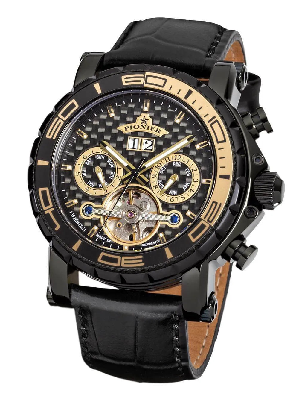 Calendar Automatic Miami by Pionier Germany - GM-506-12 | Black