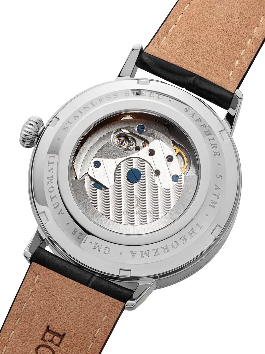 Dual-time automatic Ibiza - GM-128-2 |Silver| by Theorema, Germany
