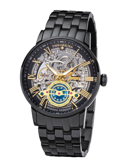 Automatic skeleton watch with Roman numerals with seconds sub-dial rotating.