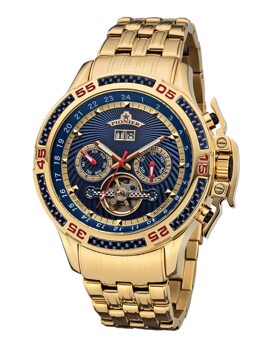 Amsterdam Automatic Calendar Watch by Pionier GM-515-9 |Gold