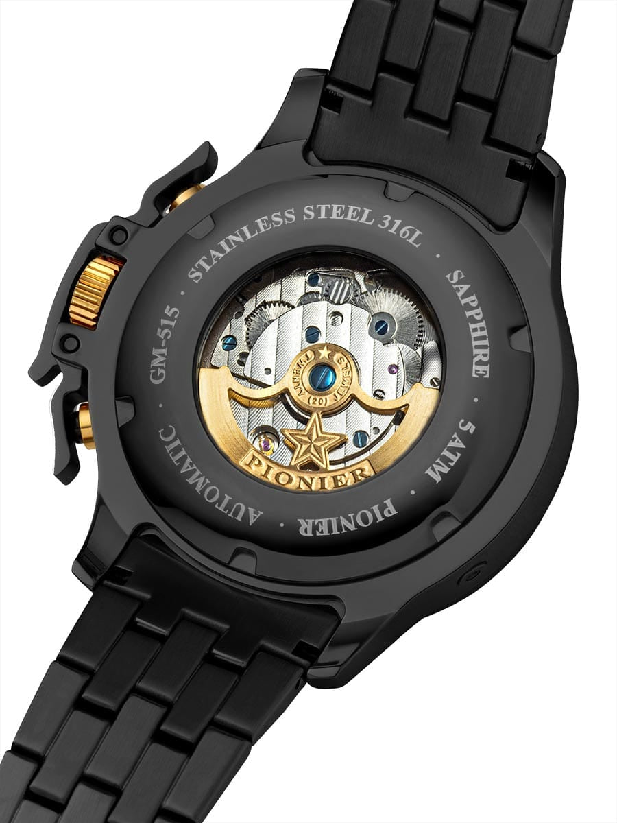 Amsterdam Automatic Calendar Watch by Pionier GM-515-12 |Black