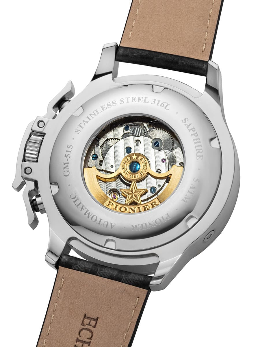 Amsterdam Automatic Calendar Watch by Pionier GM-515-1 |Silver
