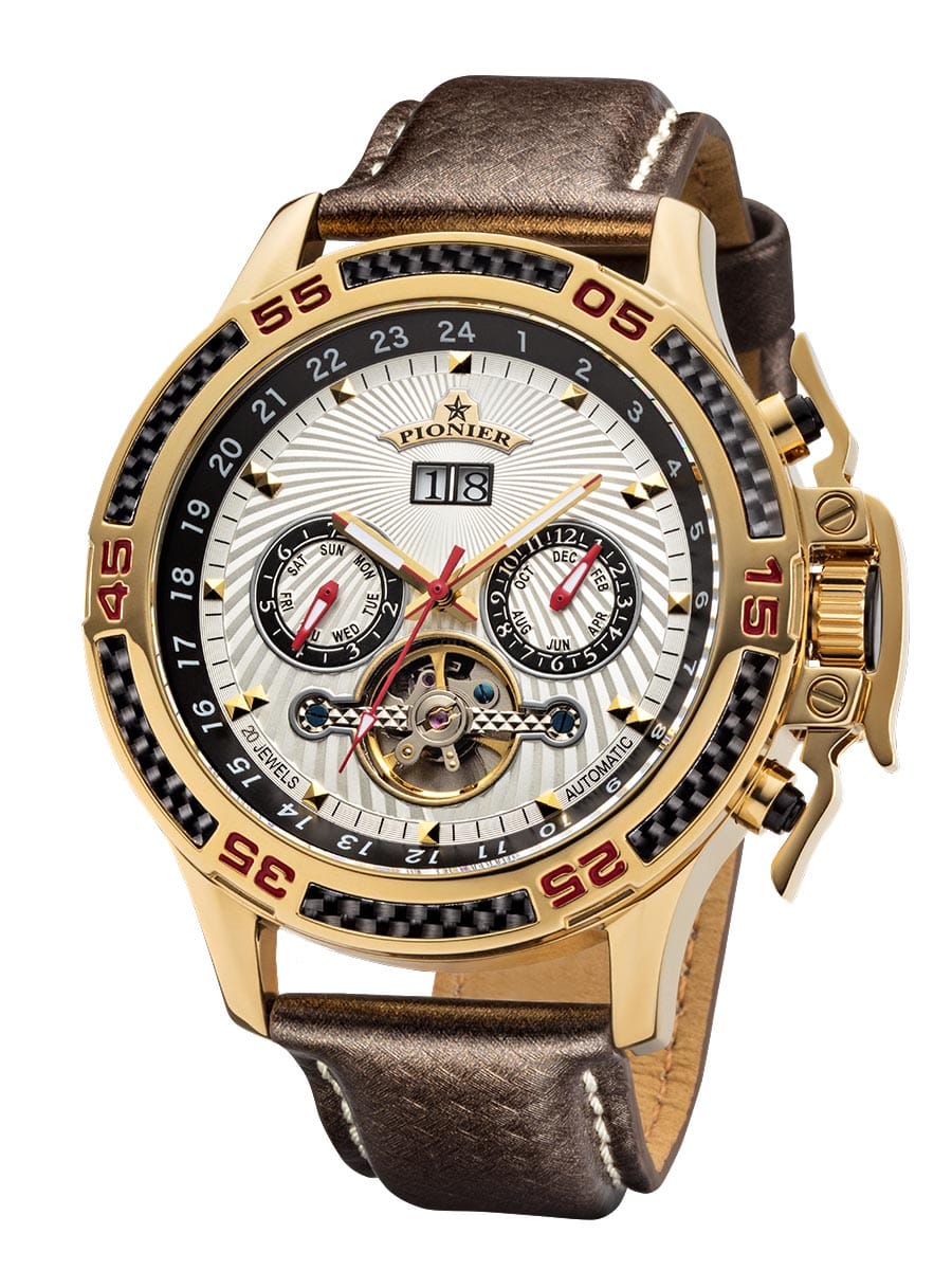 Amsterdam Automatic Calendar Watch by Pionier GM-515-9 |Gold