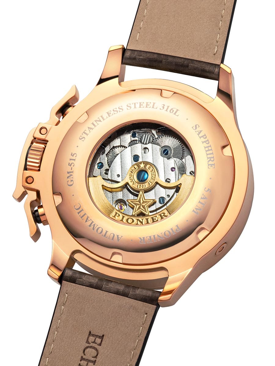 Amsterdam Automatic Calendar Watch by Pionier GM-515-5 |Rose