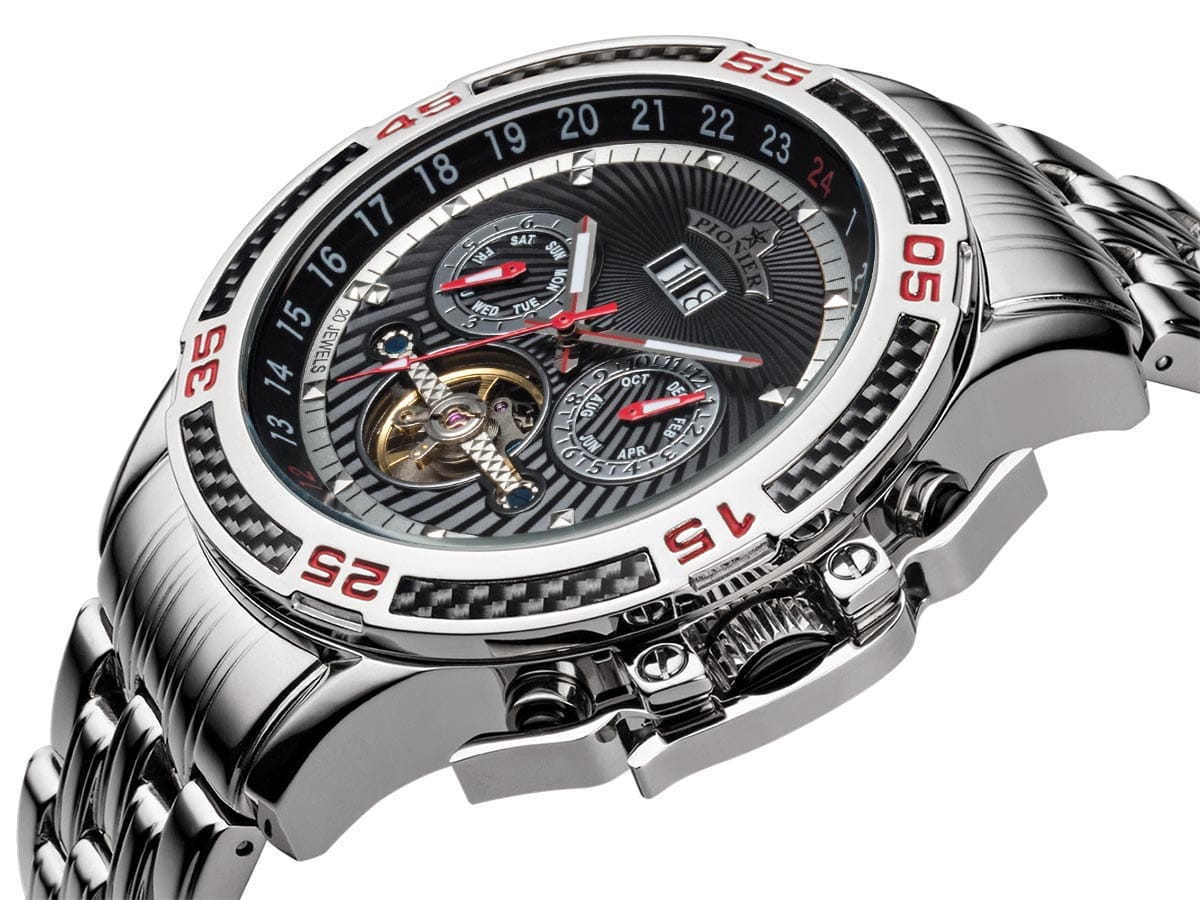 Amsterdam Automatic Calendar Watch by Pionier GM-515-7 |Silver