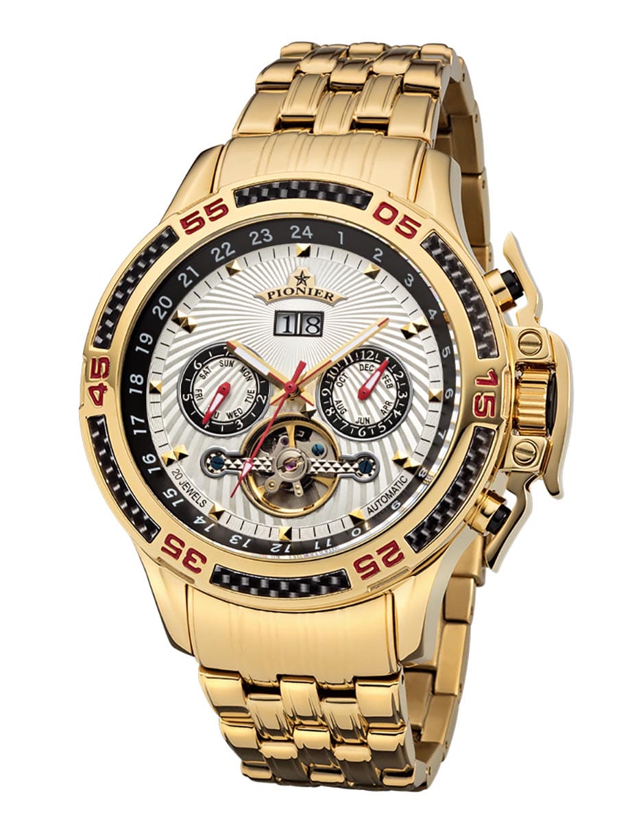 Amsterdam Automatic Calendar Watch by Pionier GM-515-9 |Gold