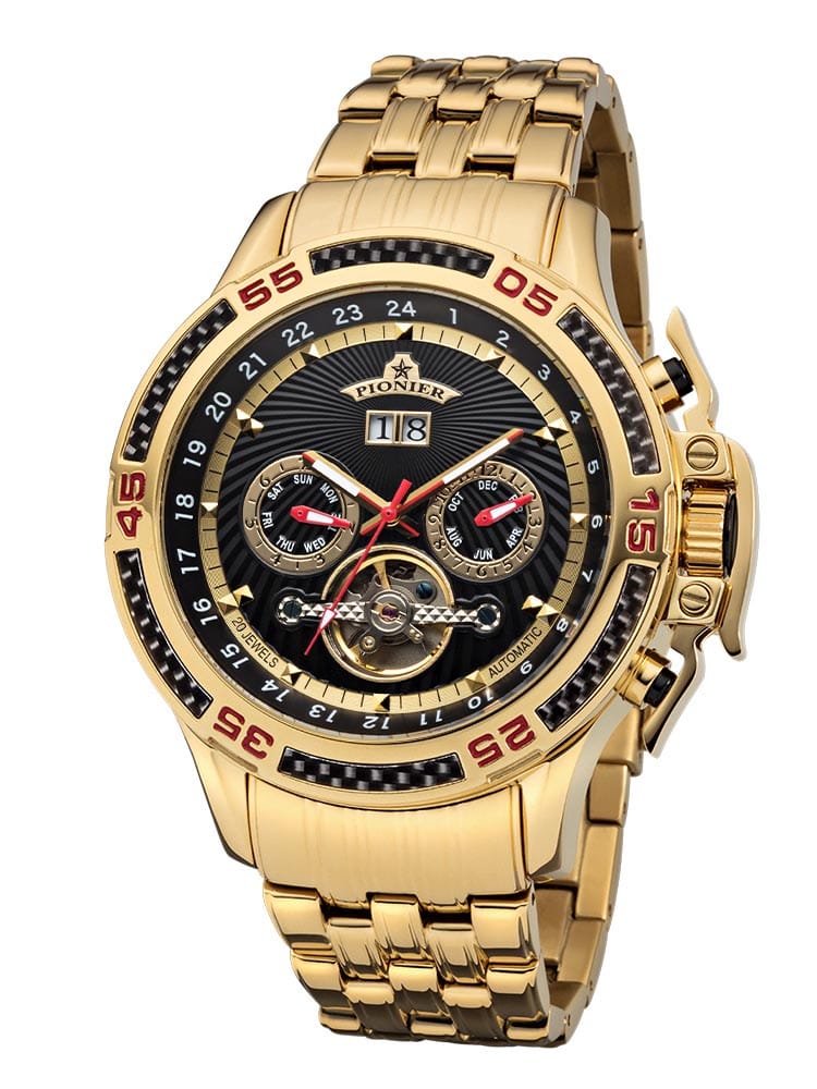 Amsterdam Automatic Calendar Watch by Pionier GM-515-9 |Gold