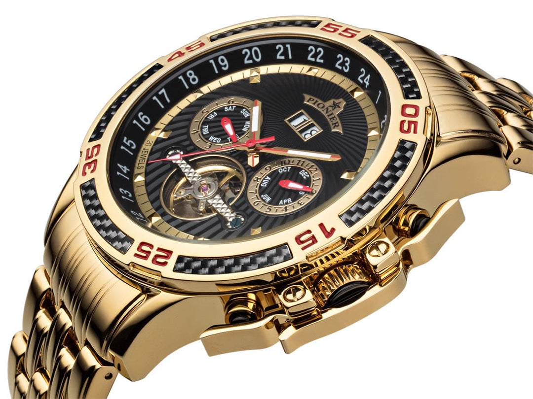 Amsterdam Automatic Calendar Watch by Pionier GM-515-9 |Gold