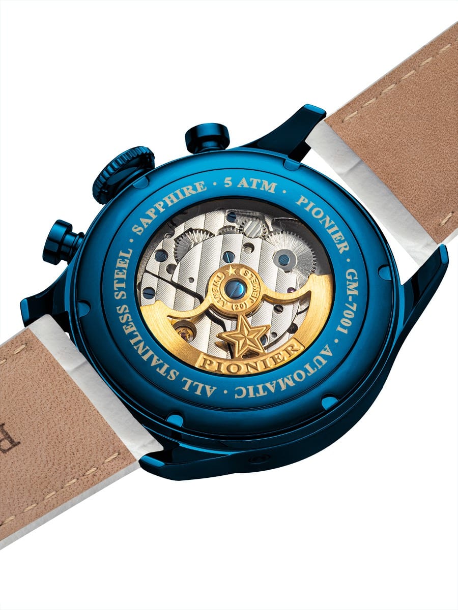 Automatic Havana P7001-5 | Blue | Pionier Germany – Tufina Watches