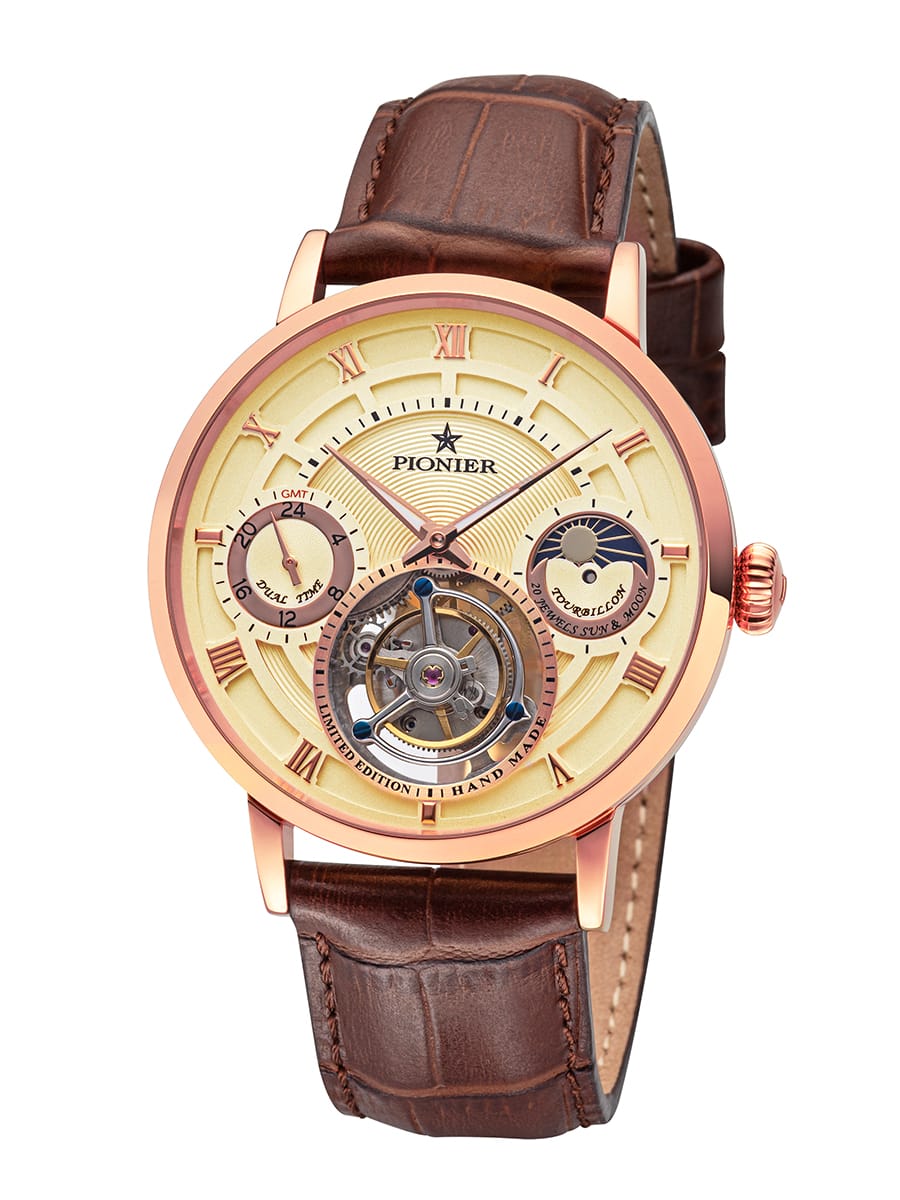 Handmade Lausanne Tourbillon by Pionier Germany - GM-905-3 |Gold