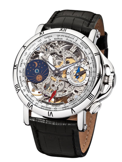 Sao Paulo Theorema dual-time watch with skeletonized dial see through.