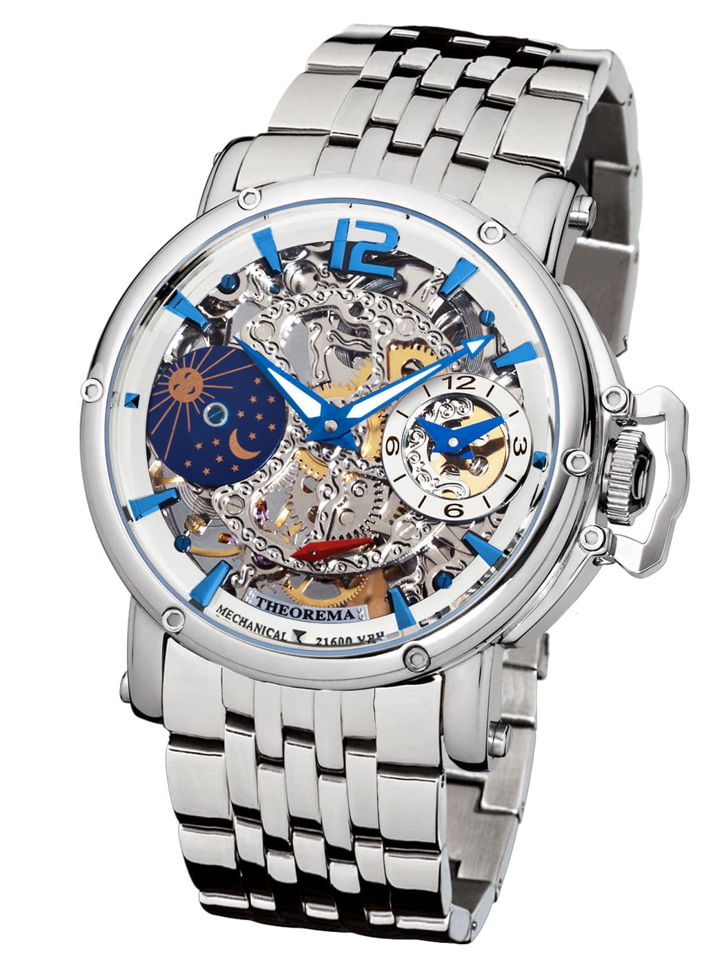 Dual-time Copacabana GM-104-7 |Silver| by Theorema, Germany