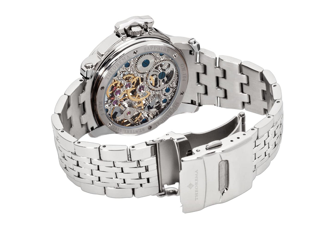 Dual-time Copacabana GM-104-7 |Silver| by Theorema, Germany