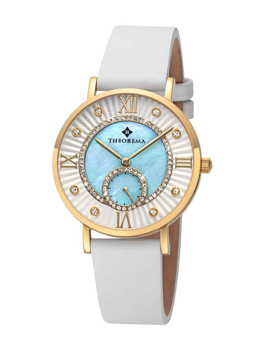 Luxury Gold and White Women\'s Watch with Crystal Accents Geneva Gold Tone Ladies Quartz Bangle Watch, Crystal Bezel  main image 4