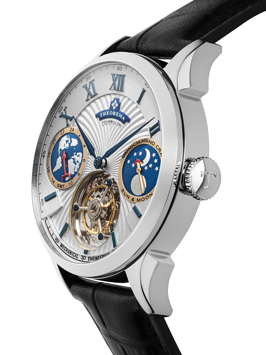 Limited Edition. Lugano Tourbillon by Theorema Germany - GM-904-1 |Silver|