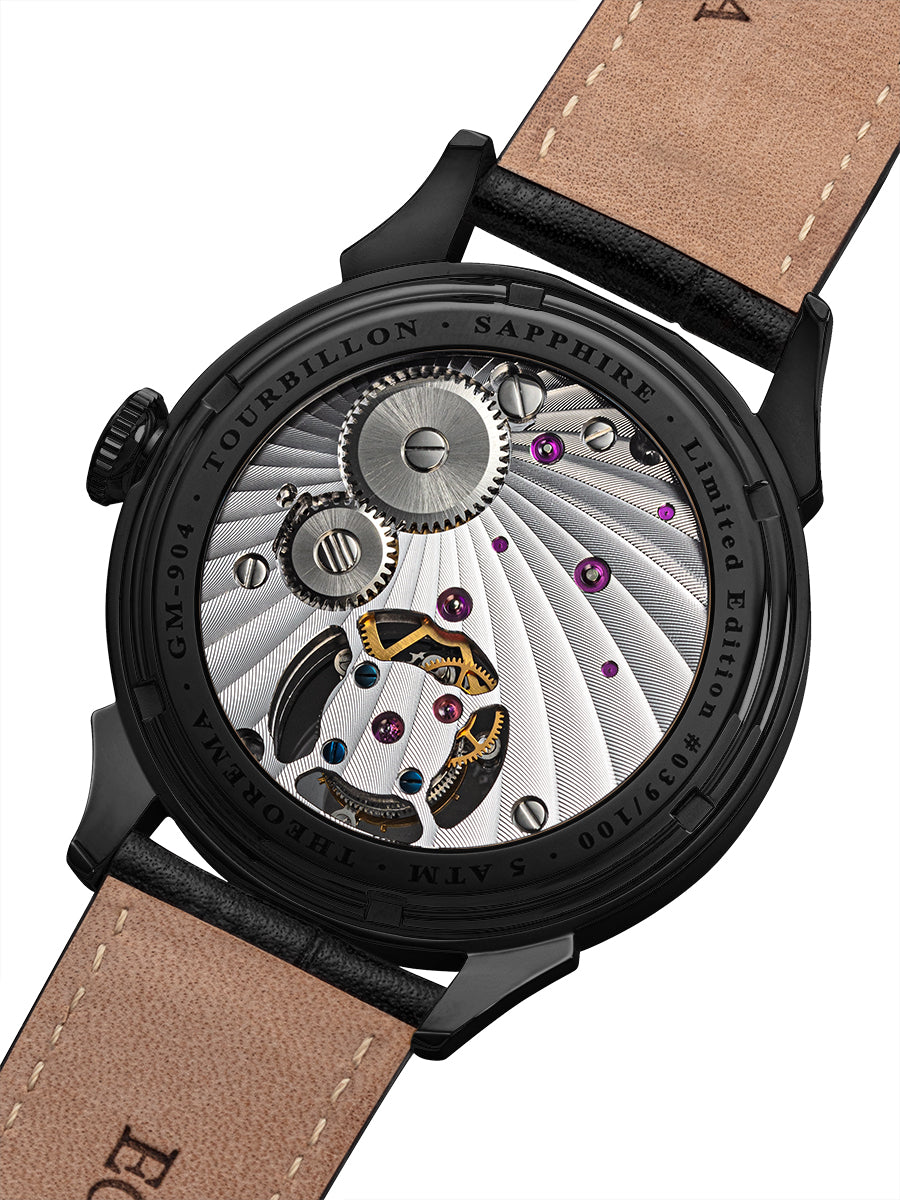 Limited Edition. Lugano Tourbillon by Theorema Germany - GM-904-5 |Black|