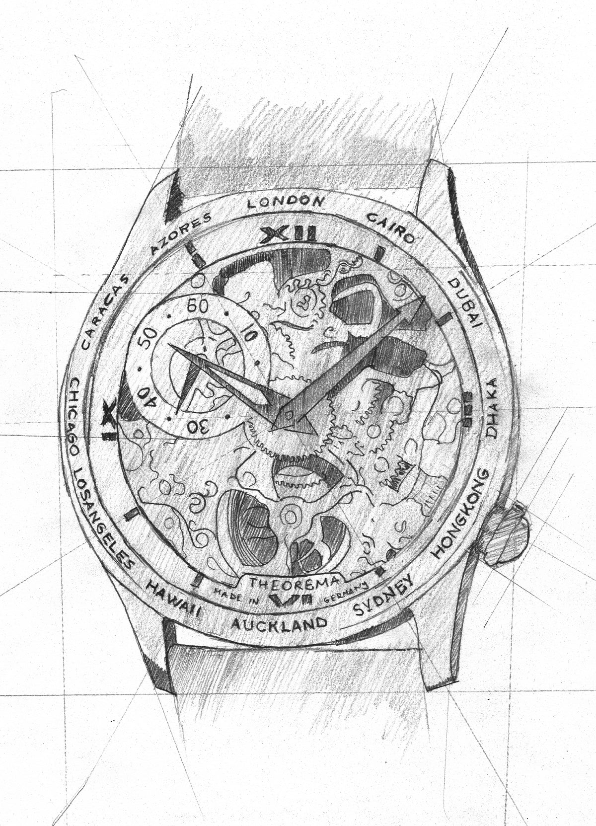 Hand drawing sketch of the collection Monte Carlo by Theorema Germany