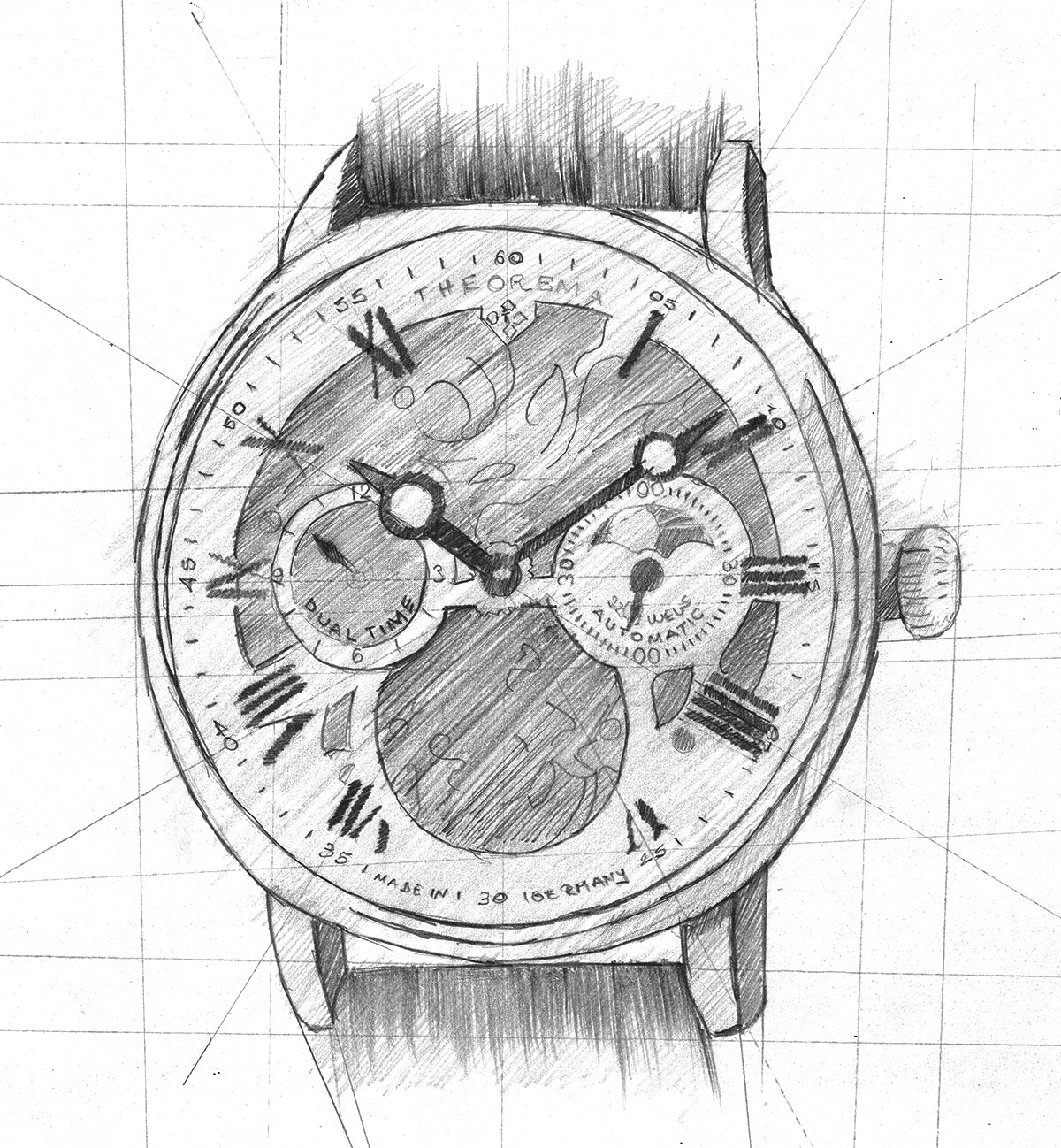 Hand drawing sketch of the collection Copenhagen by Theorema Germany
