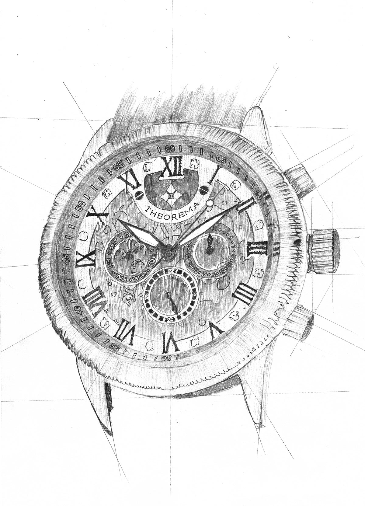 Hand drawing sketch of the collection Monaco by Theorema Germany