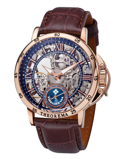 Casablanca Theorema - GM-101-11 rose case with brown leather band and rose numerals.