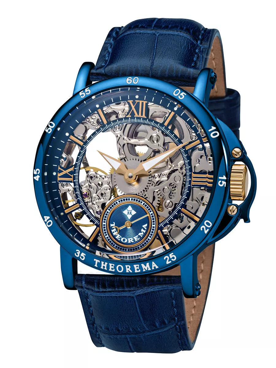 Casablanca Theorema - GM-101-15 blue case with blue leather band and gold numerals.