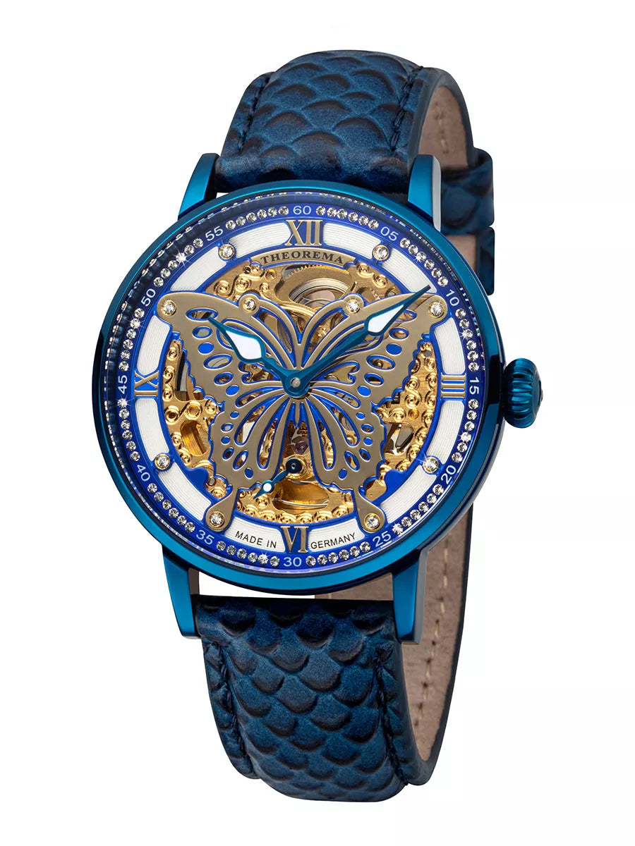 Big butterfly design on the dial with 82 Swarovski crystals on the bezel.