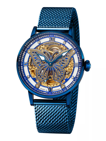 Big butterfly design on the dial with 82 Swarovski crystals on the bezel.